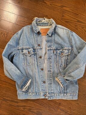 Vintage Levi's Orange Tag Light Blue Distressed Denim Jacket